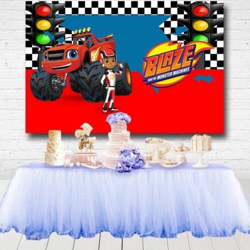 Photography Background Vinyl Blaze Monsters Machine Truck Car Race Traffic Light Custom Backdrop Decor Photo Studio