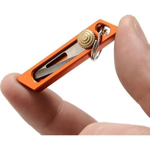 Retractable Sliding Blade Outdoor Stainless Steel Survive Portable EDC Pocket Knife Mini Knife Paper Key Ring z