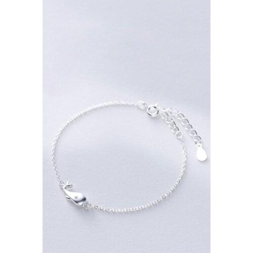 La Monada 925 Sterling Silver Animal Cute Whale Bracelet For Women Adjustable Personality Silver 925 Bracelet Woman Fashion