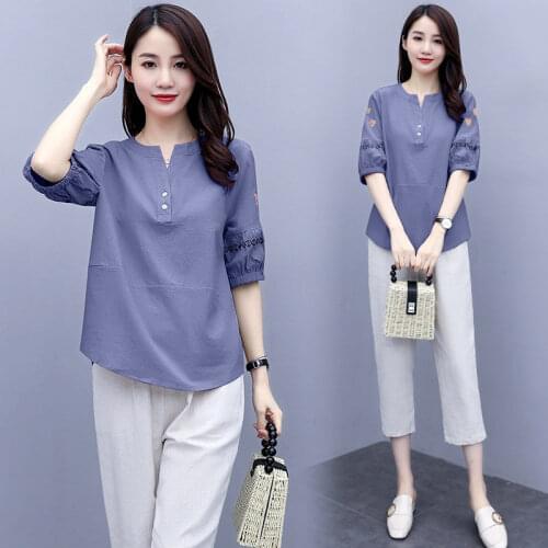 Two-piece Womens Fashion Sportswear Suit 2021 Summer New Style Slimming Plus Size Loose Casual Wide-leg Pants Two-piece Suit