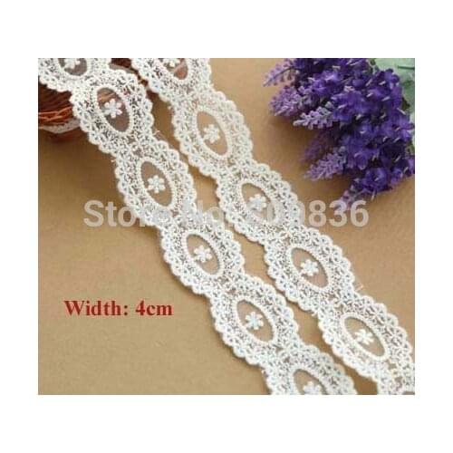 1yrd/lot Width:4cm Fashion Flower Cotton Lace Trim Lace for Garment Cotton Lace DIY Scrapbooking(ss-2958-280)