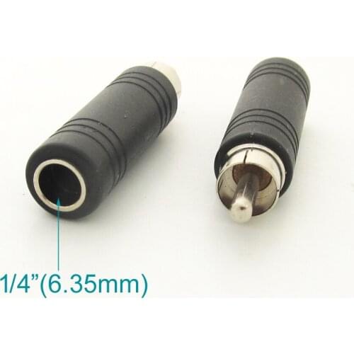 1pc Nickel Plated Phono RCA Male to 1/4" 6.35mm Female Jack Adapter Connecter