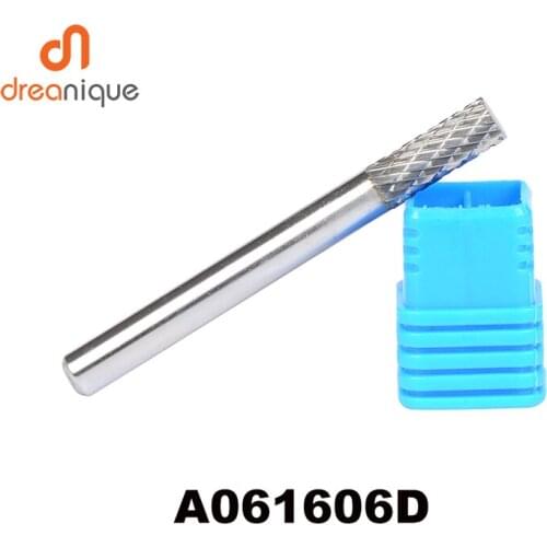 2pcs/lot A061606 cylinder 6*16mm tungsten carbide rotary burr file cutter grinding and abrasive tools 6mm shank milling bits