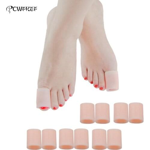 2 Pcs/lot Finger Toe Protector Silicone Gel Cover Cap Pain Relief Preventing Blisters Corns Toe Separators Nail Tools Foot Care