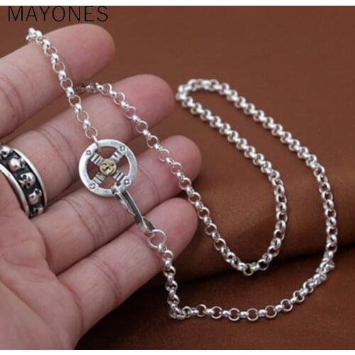 4mm Thick Eagle Necklace 100% Real 925 sterling silver chain fashion vintage necklace pendant women men jewelry free shipping