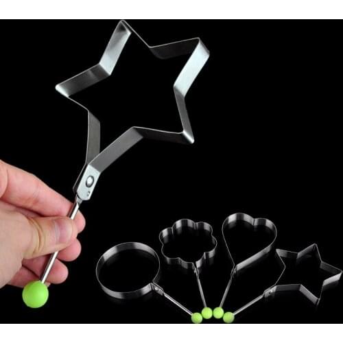 4Pcs/lot Stainless Steel Egg Shaper Egg Mold Cooking Tools Pancake Molds Ring Heart Flower Kitchen Gadget Shaping beautiful