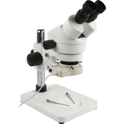 7X-45X Continuous Zoom Magnification Stereo Microscope Industrial Binocular Microscope LED Ring Light For Phone PCB Soldering