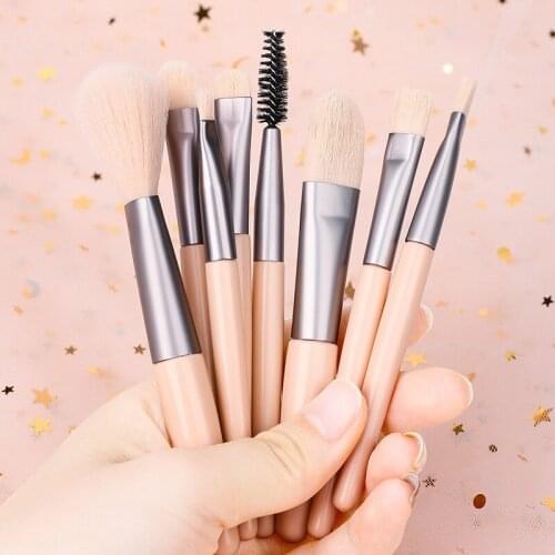 8pcs Portable Makeup Brushes Eye Brush For Eyeshadow Eyebrow Multi-color Fiber Nylon Hair Plastic Handle Cosmetic Beauty Tools