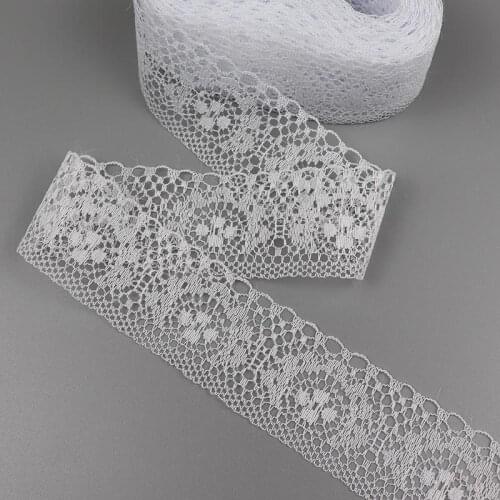 9 Meters 38mm White Black Decorative Lace Trim Fabric Craft DIY Embroidery Skirt Intimate Accessories Home Christmas Decoration