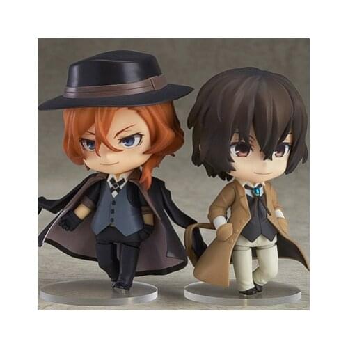 Anime BUNGO STRAY DOGS Nakahara Chuuya Dazai Osamu Q Clay PVC Action Figure Model Collectible Doll Toy