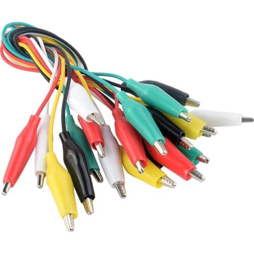 Assorted Alligator Clips Electrical Test Leads Alligator Clip Double-ended Crocodile Clip Roach Test Jumper Wire Connector 10pcs
