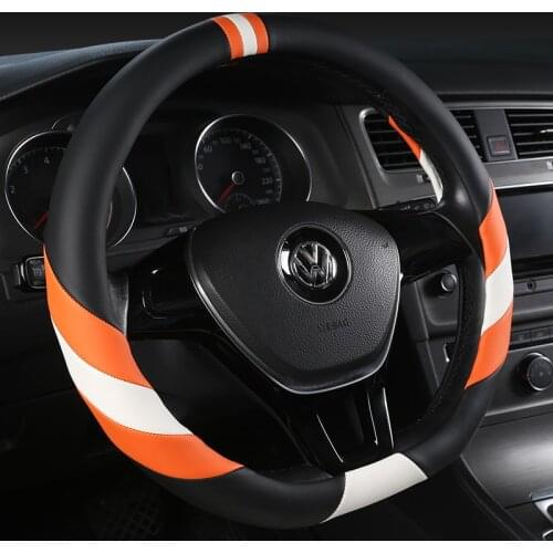 D series Micro Fiber Leather Car Steering Wheels Covers 38CM/15'' Steering Wheel Hubs Car Styling,For VW GOLF 7 2015 POLO JATTA