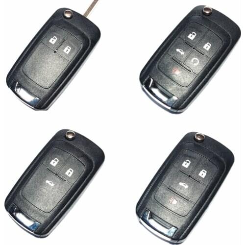 With Symbol Flip Folding Remote Case Cover For Chevrolet Cruze Epica Lova Camaro Impala 2 3 4 5 Button Key Shell HU100 Blade
