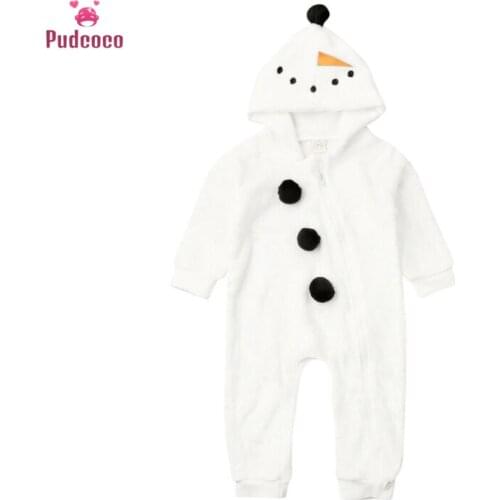 Pudcoco Brand Frozen Newborn Kids Baby Boy Girl Olaf Snowman Romper Jumpsuit Winter Warm Clothes
