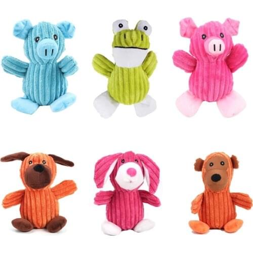 Cute Cartoon Animal Shaped Plush Pets Toys for Small Large Dogs Funny Interactive Squeaky Chew Molar Puppy Toy Accessories