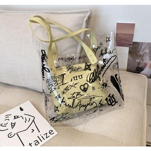 Fashion Exquisite Shopping Bag Retro Casual Women Totes Shoulder Bags Female Leather Transparent Handbag for Women 2021