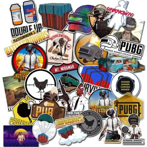 TD ZW 29Pcs/lot Playerunknows PUBG Game Stickers For Snowboard Laptop Luggage Car Fridge Car- Styling Sticker Pegatina