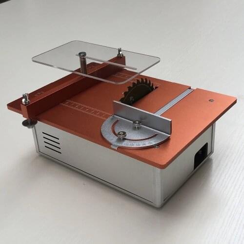 Mini Table Saw Handmade Woodworking Bench Saw DIY Hobby Model Crafts Cutting Tool with two motor+Power Supply