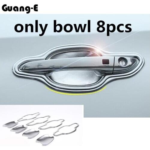 Car body cover detector trims ABS chrome External door Bowl sticks lamp frame 8pcs For Hyundai Tucson 2015 2016 2017 2018