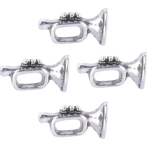 20Pcs/lot Music Suona Floating Charms Making Musical Instrument Pendant Necklaces Glass Locket Jewelry