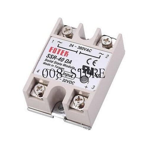 1PCS SSR40DA SSR-40DA Manufacturer 40A ssr relay,input 3-32VDC output 24-380VAC