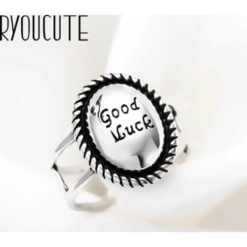 Luxury Brand Silver Color Good Luck Rings for Women Antique Rings Wedding Jewelry Valentines Gifts
