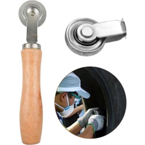 Ball Bearing Tire Tyre Patch Roller Stitcher Puncture Repair Tube Tool Car Truck Tyres Wood Handle Durable