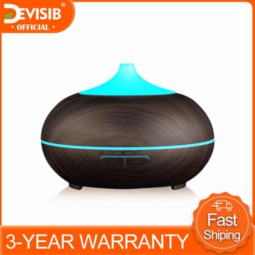 DEVISIB 300ml Essential Oil Diffuser Aroma Cool Mist Humidifier with Waterless Auto Shut-off and 7 Color LED Light and BPA Free