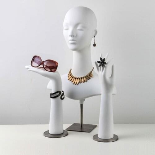 High Quality PVC Female Mannequin Dummy Head And Mannequin Hands For Earring Jewelry Necklace Hat SunglassDisplay,Manikin Torso