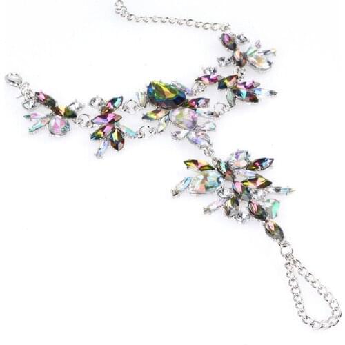 Romantic Fashion Bracelet Chain Bohemian Charms Crystal Rhinestone Flower Anklet Summer Beach Bracelets For Women Jewelry