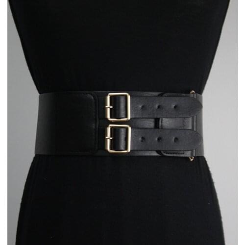 Women Cummerbunds Fashion Elastic Wide Corset Belt All Match PU Waistband Black Wide Waist Band For Dress 2021 Fashion