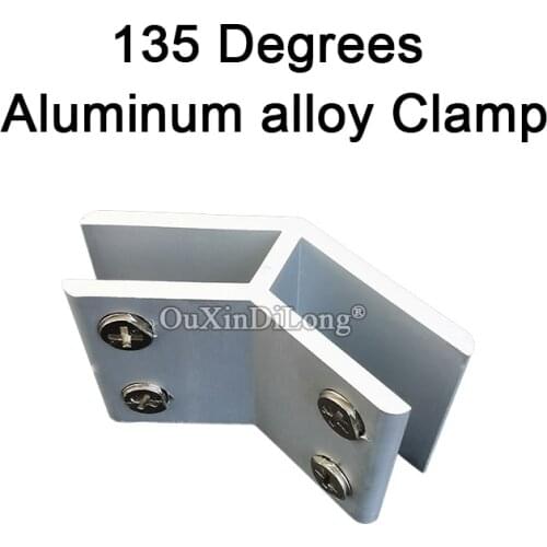 10PCS 135 Degrees Glass Clamp 10-12mm Glass Board Double Sides Aluminum Glass Clamps Shelves Support Bracket Clips GF394