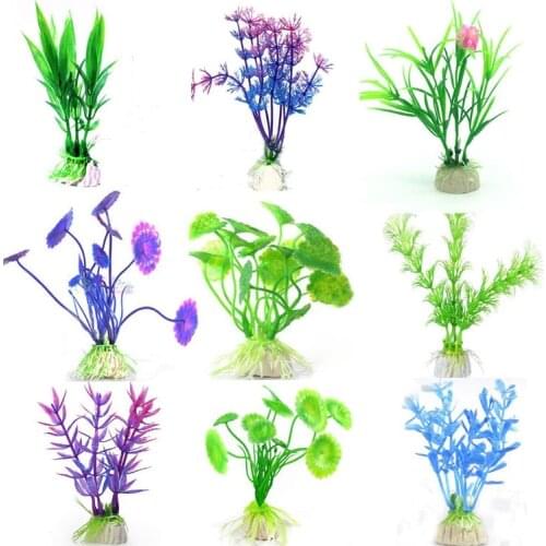 10Pack Artificial Aquatic Plants Plastic Water Grass Aquarium Decorations Fish Tank Simulation Plastic Hydroponic Plants