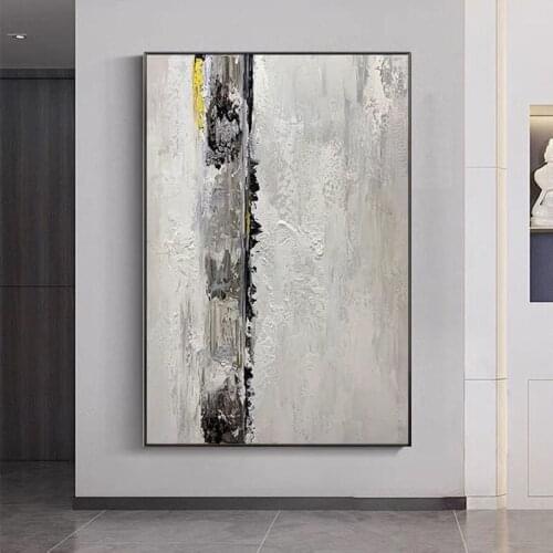 100 Hand Painted Abstract Oil Painting Wall Art Black and White Style Minimalist Modern On Canvas Decorative For Living No Frame