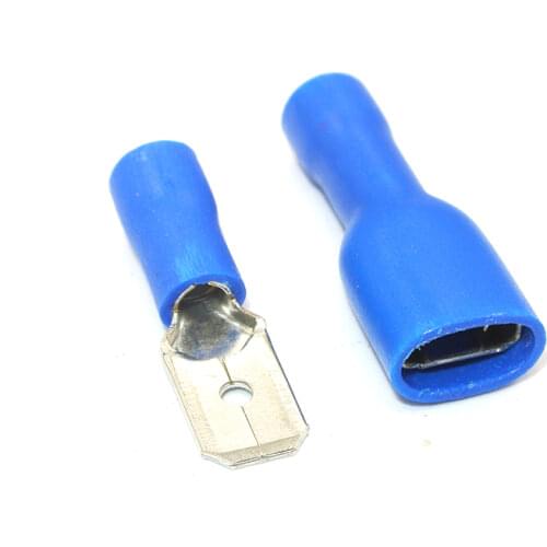 100 Pcs (50Pairs) 6.3mm Female Male Electrical & Wiring Connector Insulated Crimp Terminal Spade