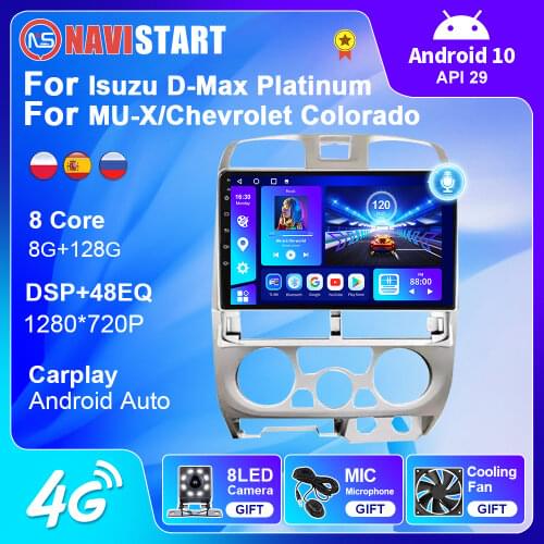 2 Din Android 10 Car 4G WIFI Android Auto Radio For Isuzu D-Max Platinum/MU-X/Chevrolet Colorado GPS Navigation No DVD player