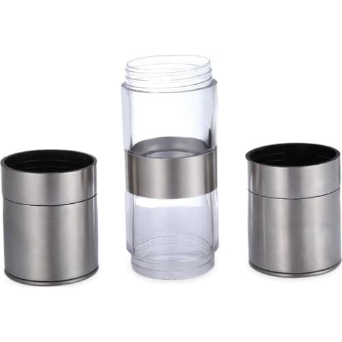 2 in 1 Stainless Steel Salt Pepper Grinder Dual Hand Spice Mill Kitchen Gadget Tool FBE2