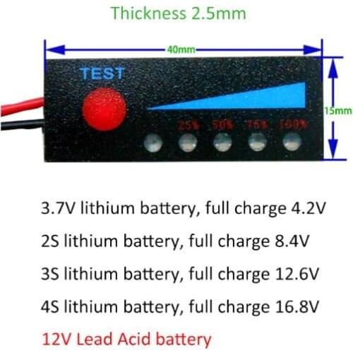 3.7V/1/2/3/4S 18650 Li-ion Lipo Lithium 12V Lead Acid Battery Level Indicator Tester LCD Display Meter Module Capacity Voltage