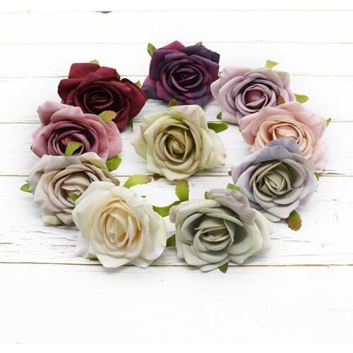 4 pieces Artificial roses Wedding Home decoration accessories Christmas Scrapbooking Candy box Brooch Garlands Headdress Jewelry
