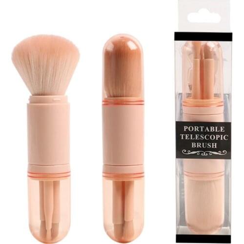 4 In 1 Portable Face Makeup Brushes Tool Set Cosmetic Soft Powder Eye Shadow Foundation Blush Beauty Make Up Brush Dropshipping