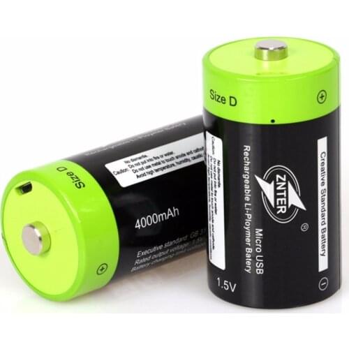 ZNTER 1.5V 4000mAh Battery Micro USB Rechargeable Batteries D Lipo LR20 Battery For RC Camera Drone Accessories free shipping
