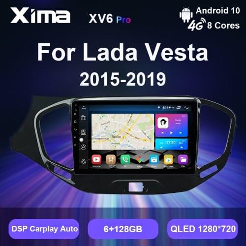 XIMA XV6 PRO Radio 2 din Android 10 Dsp Car Radio Multimedia Video Player For LADA Vesta Cross Sport 2015-2020 Autoradio dvd