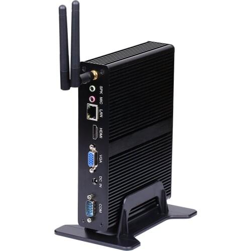 Fanless Mini PC,Intel Quad Core J1900,Windows 10/Ubuntu,Silver,[HUNSN BM10L],(WiFi/VGA/1HD/4USB2.0/1USB3.0/1LAN/2COM)