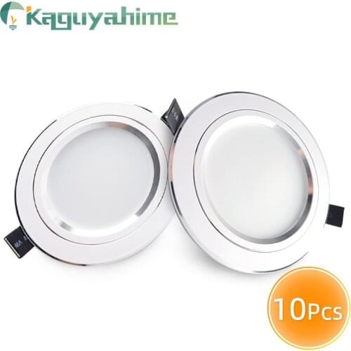 Kaguyahime 10Pcs LED Downlight 3W 5W 7W 12W 18W High Bright Downlights AC 110V 220V Round Recessed Panel Light LED Spot Lighting