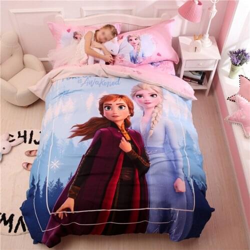 Disney Soft Bedding Set Kids Childrens Cotton Bed Set Room Mickey Minnie Cartoon Printed Quilt Case Household Bed Supplies