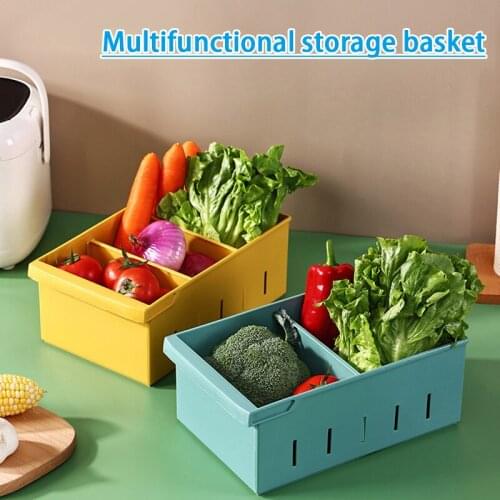 Storage Basket with Moveable Plates Portable Desktop Sundries Food Snack Organizer Bins for Shelves Thick PP Material M56