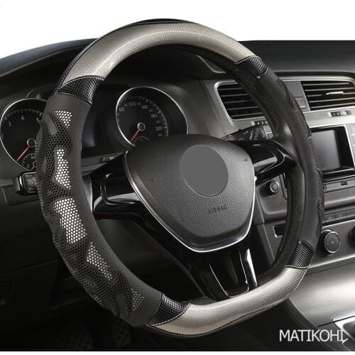 MATIKOHI Carbon Fiber Leather Car Steering Wheel Cover For LADA Granta Kalina Vesta Niva Xray Priora