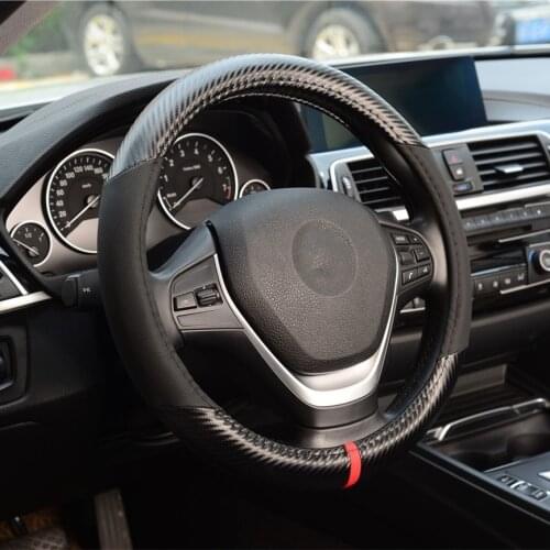 Microfiber Leather Steering Wheel Cover Breathable Hole Auto Steering-Wheel Covers for Auto Car Interior Accessories 38CM