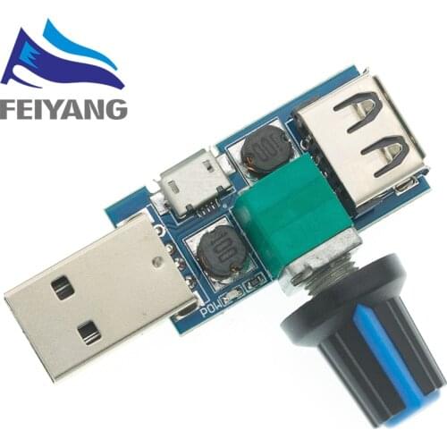 10PCS Mini USB Fan Governor Wind Speed Controller Air Volume Regulator Cooling Mute Multi Function Fan Speed Switch Module DC 5V