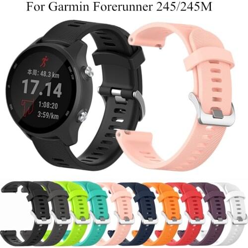 Soft Silicone Watchband For Garmin Forerunner 245 Smart Watch Strap Replacement Official Wristband For Forerunner245m